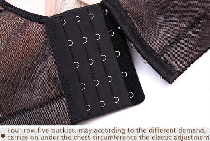 Plus Size Palm Print Lace Bra – Supportive & Stylish-Blue-12C-State of Style