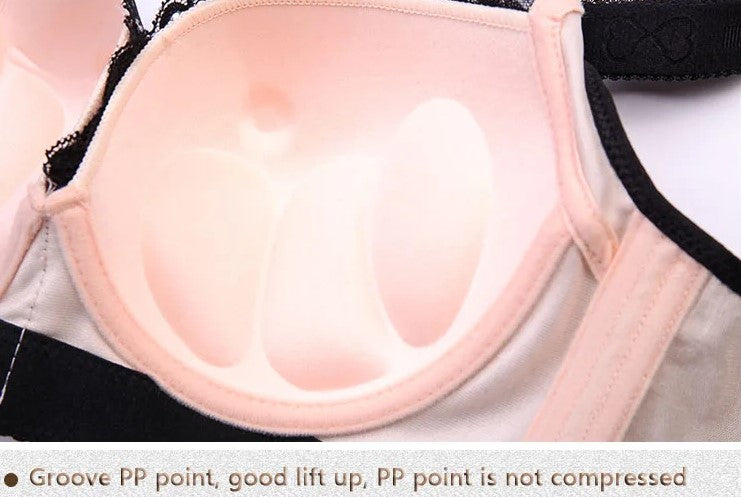 Plus Size Palm Print Lace Bra – Supportive & Stylish-Blue-12C-State of Style