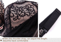 Plus Size Palm Print Lace Bra – Supportive & Stylish-Blue-12C-State of Style