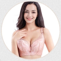 Plus Size Palm Print Lace Bra – Supportive & Stylish-Blue-12C-State of Style