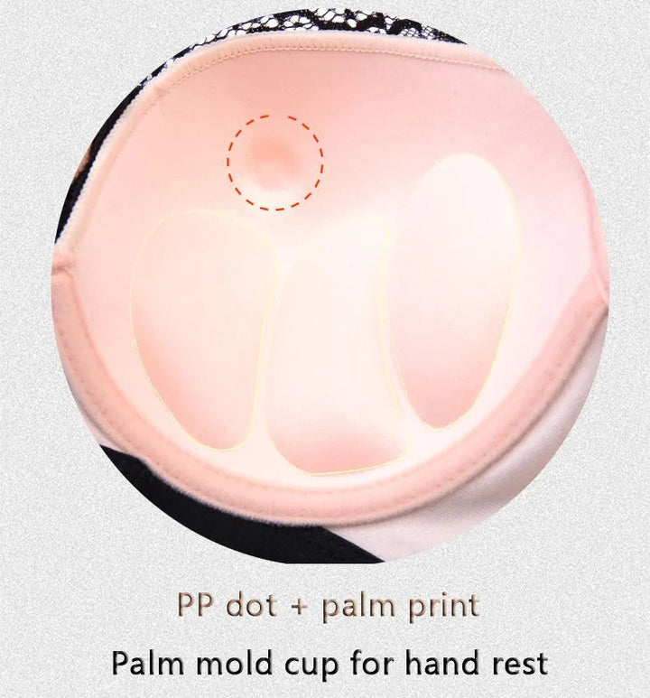 Plus Size Palm Print Lace Bra – Supportive & Stylish-Blue-12C-State of Style