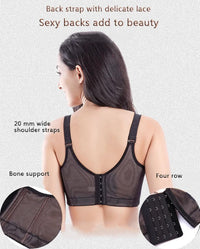 Plus Size Palm Print Lace Bra – Supportive & Stylish-Blue-12C-State of Style