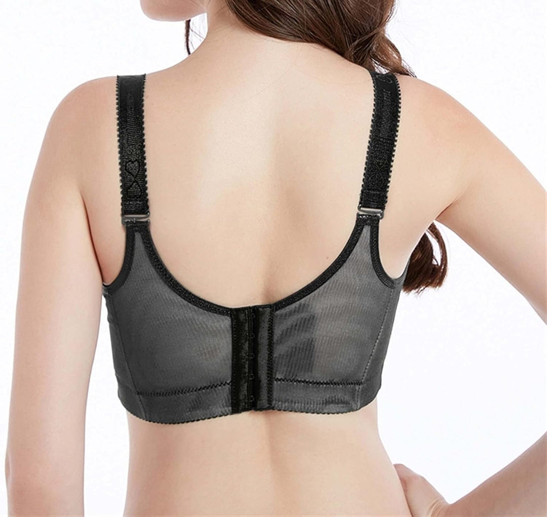 Plus Size Palm Print Lace Bra – Supportive & Stylish-Blue-12C-State of Style