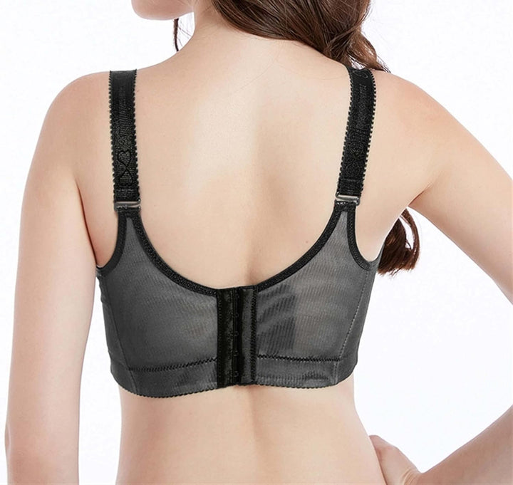 Plus Size Palm Print Lace Bra – Supportive & Stylish-Blue-12C-State of Style