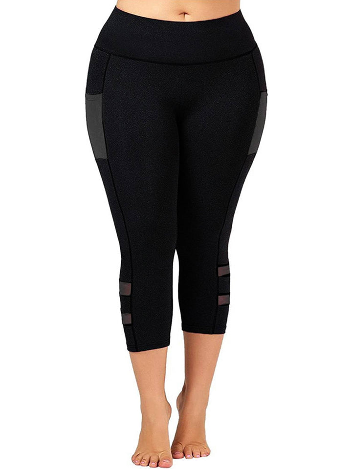 Plus Size PowerUp Solid Summer Yoga Leggings-Black-2XL-State of Style