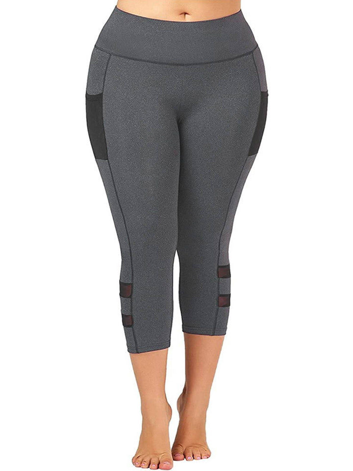 Plus Size PowerUp Solid Summer Yoga Leggings-Grey-2XL-State of Style