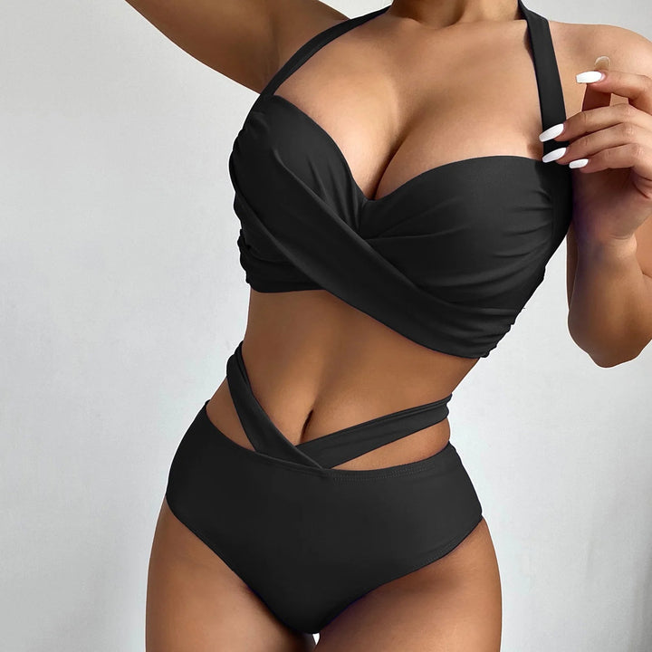 Plus Size Sassy Summer Vibes Swimsuit Set-Black-2XL-State of Style