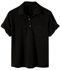 Plus Size Spring/Summer Star Polo Tee-Black-2X-State of Style
