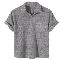 Plus Size Spring/Summer Star Polo Tee-Grey-2X-State of Style