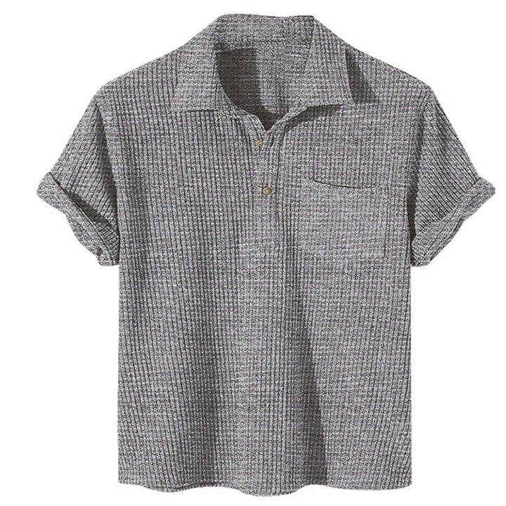 Plus Size Spring/Summer Star Polo Tee-Grey-2X-State of Style
