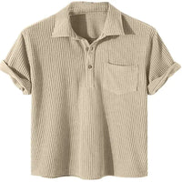 Plus Size Spring/Summer Star Polo Tee-Khaki-2X-State of Style