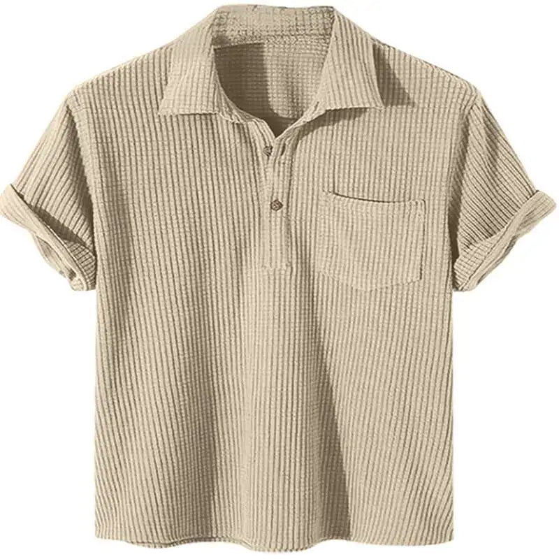 Plus Size Spring/Summer Star Polo Tee-Khaki-2X-State of Style