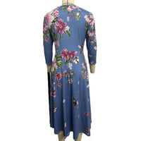 Plus Size Summer Dress with Butterfly Blooms & V-Neck-Black-2XL-State of Style