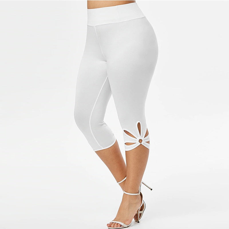 Plus-Size Summer Essential Leggings – Comfortable & Seamless Fit-White-2XL-State of Style