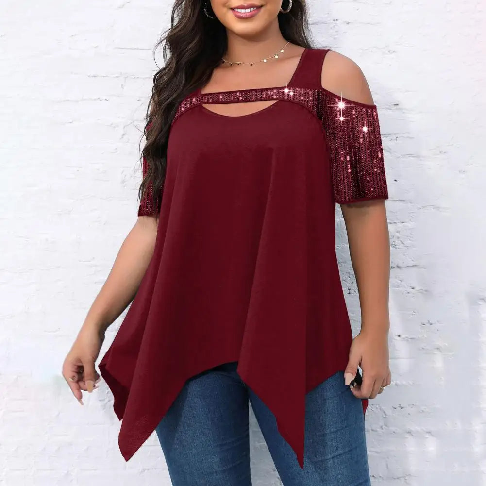 Plus Size Summer Streetwear Off-Shoulder Top-Black-2XL-State of Style