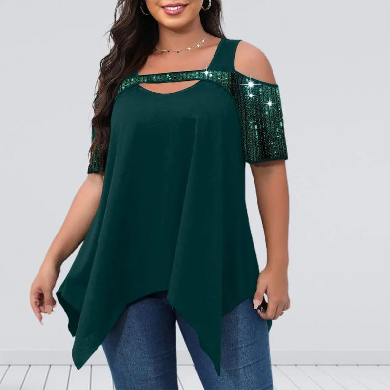 Plus Size Summer Streetwear Off-Shoulder Top-Dark Green-2XL-State of Style
