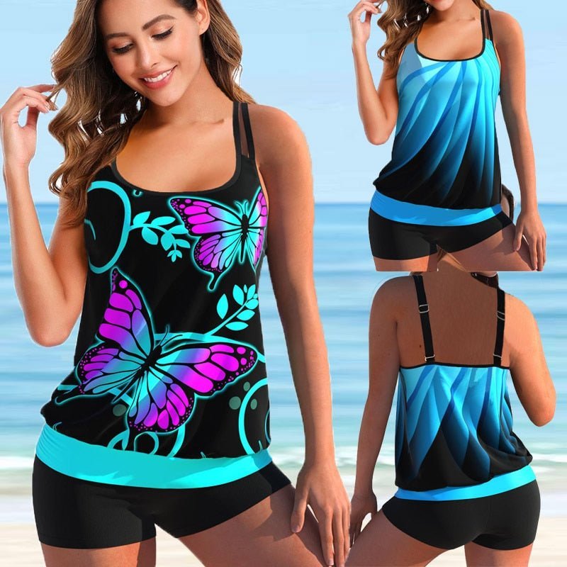 Plus Size Tankini for Beach & Pool - Marielle-Blue-S-State of Style
