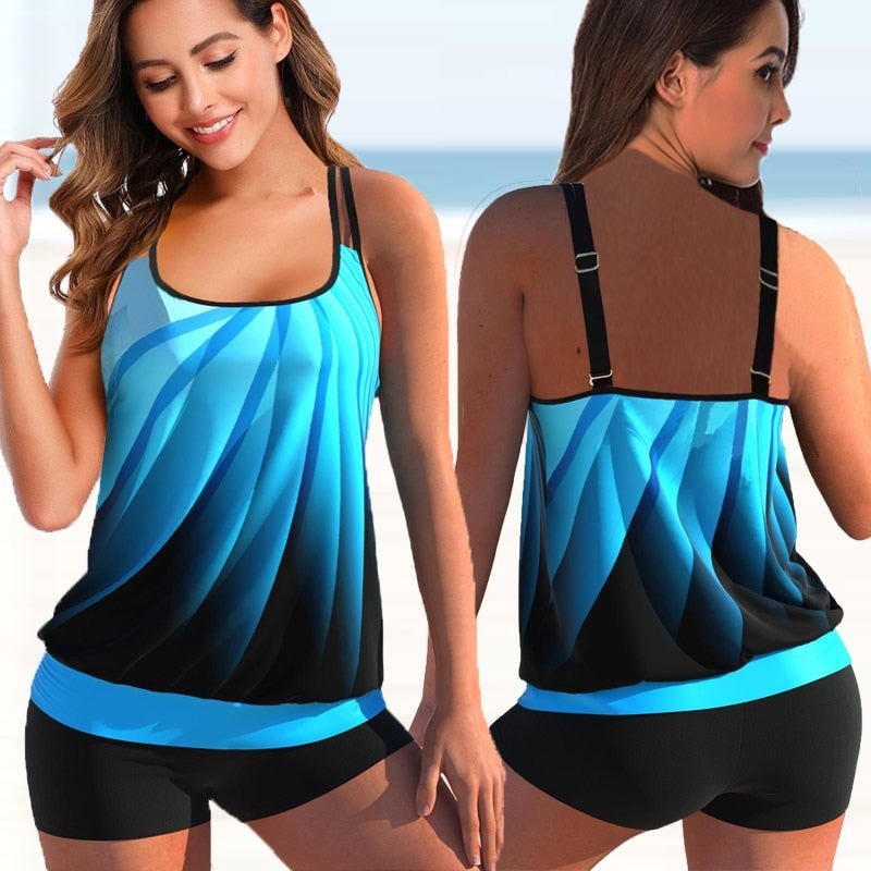 Plus Size Tankini for Beach & Pool - Marielle-Blue-S-State of Style