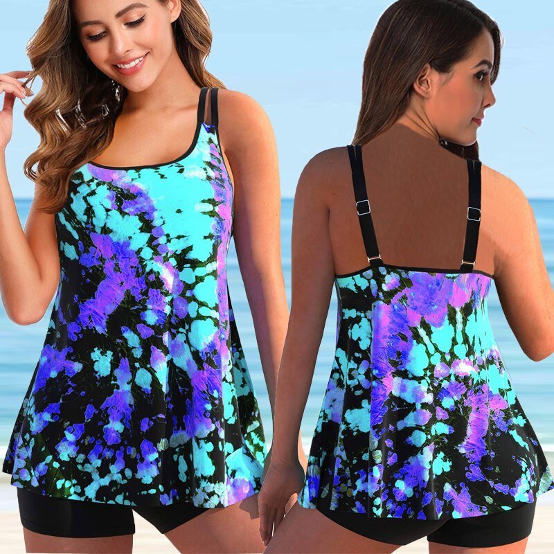 Plus Size Tankini for Beach & Pool - Marielle-Purple-S-State of Style