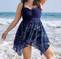 Plus Size Tummy Control Beach Dress – Elegant Skirtini Swimsuit-Black-2XL-State of Style