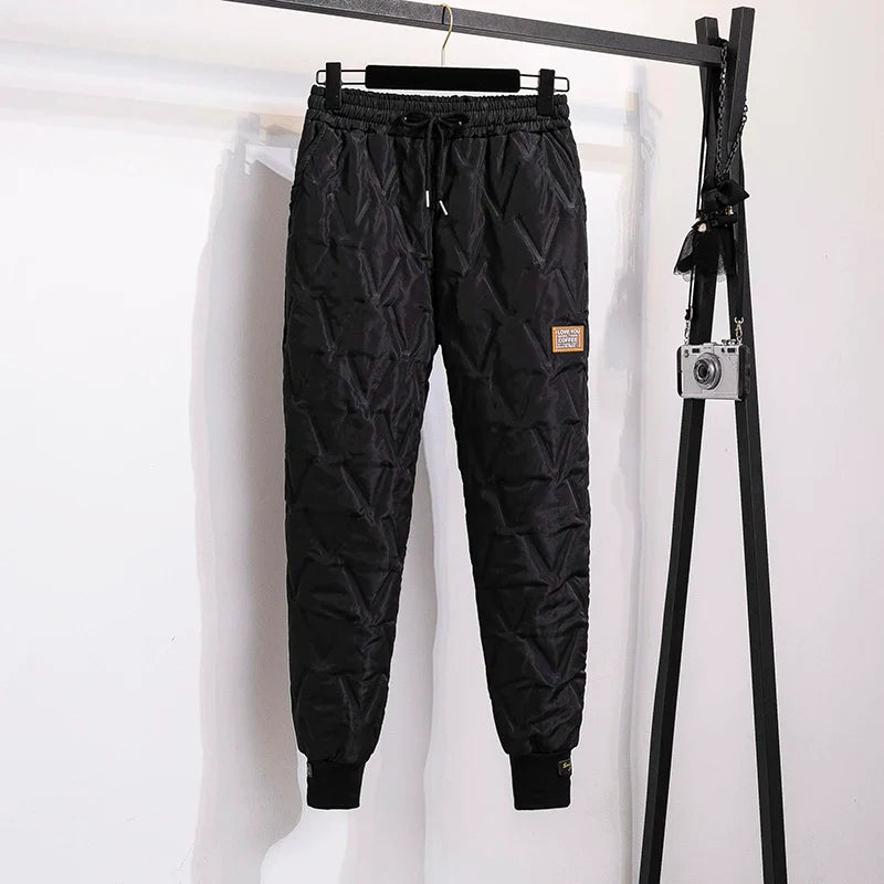 Plus Size Winter Down Cotton Pants-Black-S-State of Style