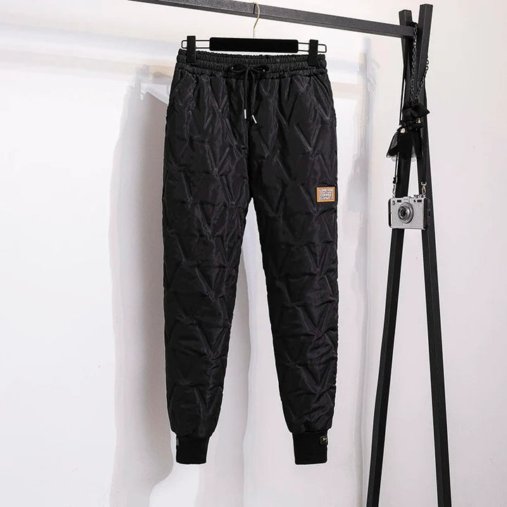 Plus Size Winter Down Cotton Pants-Black-S-State of Style