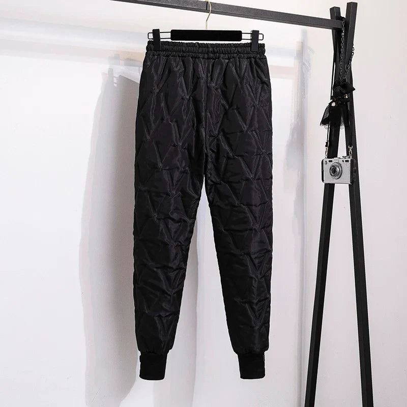 Plus Size Winter Down Cotton Pants-Brown-S-State of Style
