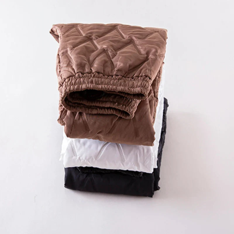 Plus Size Winter Down Cotton Pants-Brown-S-State of Style