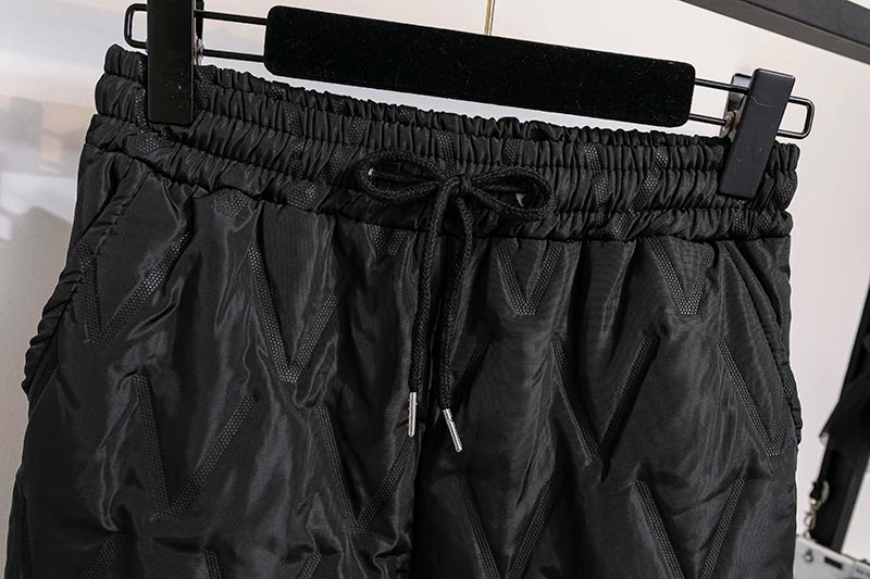 Plus Size Winter Down Cotton Pants-Brown-S-State of Style