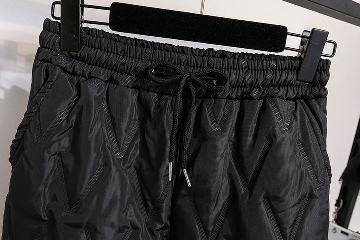 Plus Size Winter Down Cotton Pants-Brown-S-State of Style