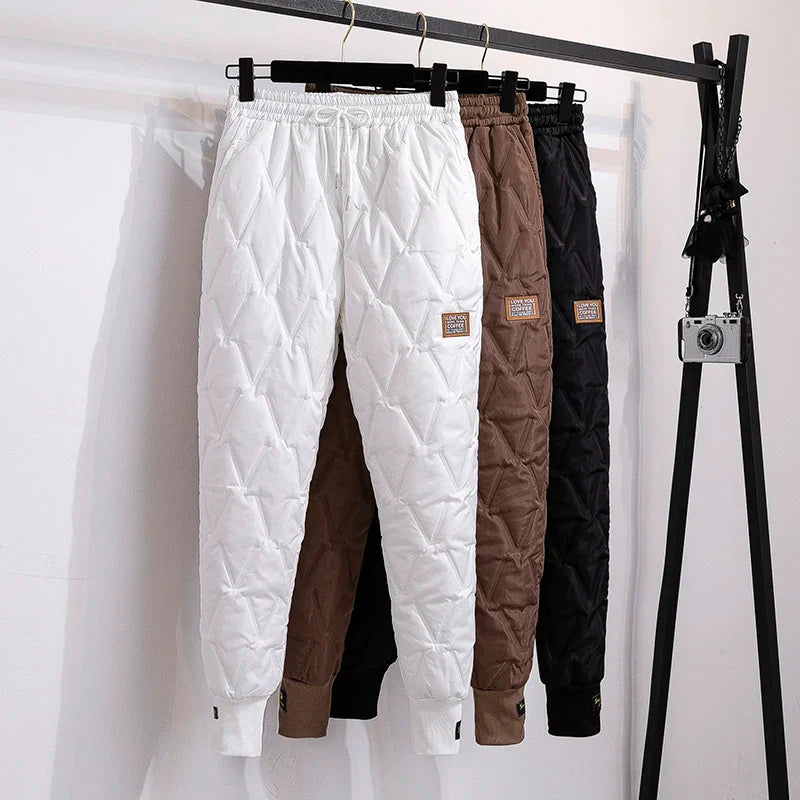 Plus Size Winter Down Cotton Pants-Brown-S-State of Style