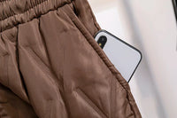 Plus Size Winter Down Cotton Pants-Brown-S-State of Style
