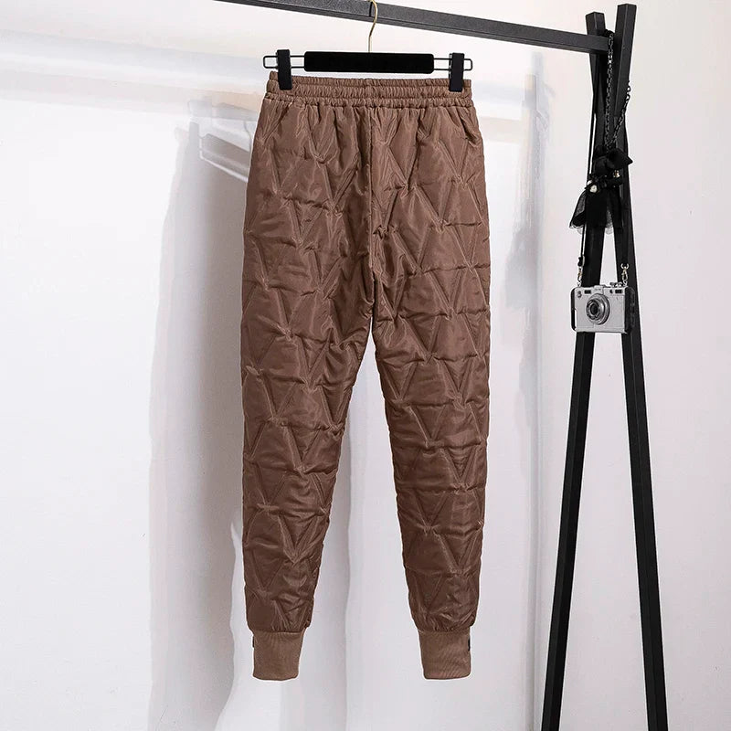 Plus Size Winter Down Cotton Pants-Brown-S-State of Style