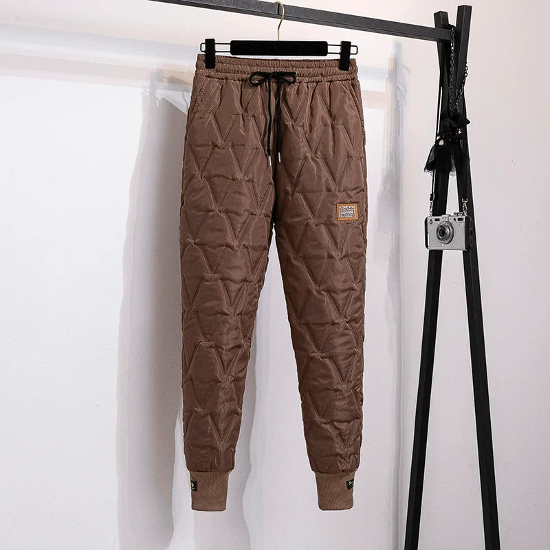 Plus Size Winter Down Cotton Pants-Brown-S-State of Style