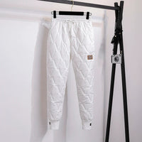 Plus Size Winter Down Cotton Pants-White-S-State of Style