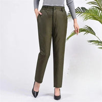 Plus-Size Winter Straight Down Pants – Warm & Stylish for Cold Weather-Army Green-S-State of Style