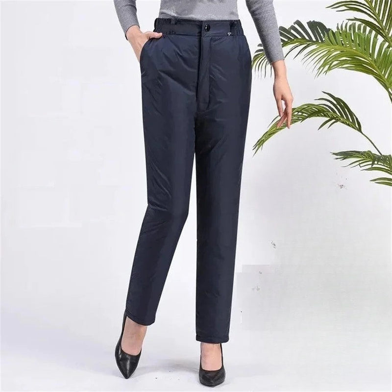 Plus-Size Winter Straight Down Pants – Warm & Stylish for Cold Weather-Blue-S-State of Style