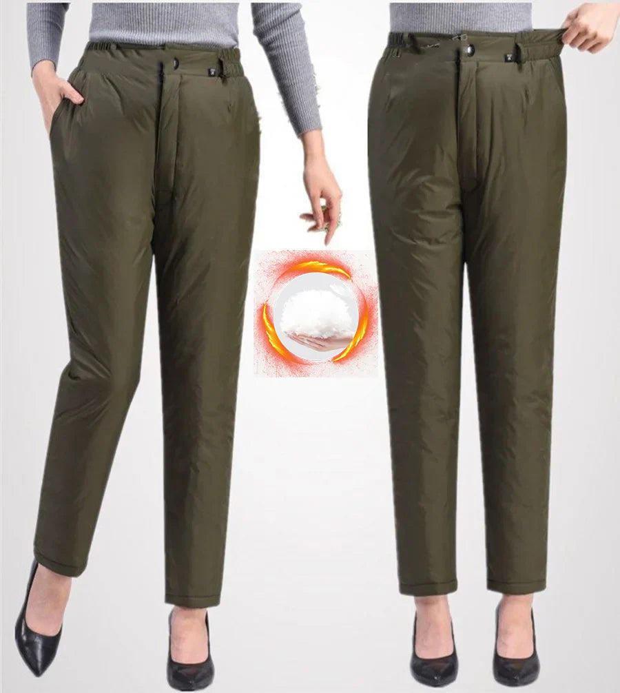 Plus-Size Winter Straight Down Pants – Warm & Stylish for Cold Weather-Blue-S-State of Style