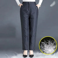 Plus-Size Winter Straight Down Pants – Warm & Stylish for Cold Weather-Blue-S-State of Style