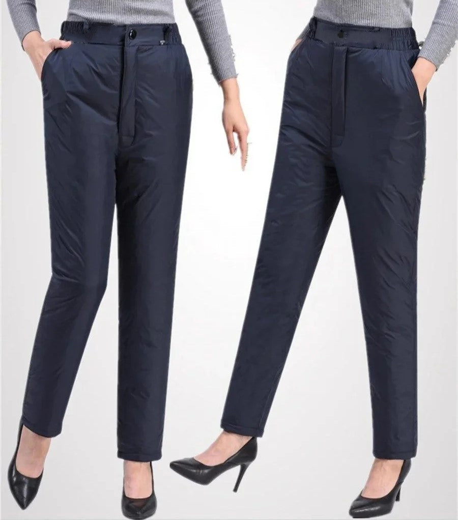 Plus-Size Winter Straight Down Pants – Warm & Stylish for Cold Weather-Blue-S-State of Style