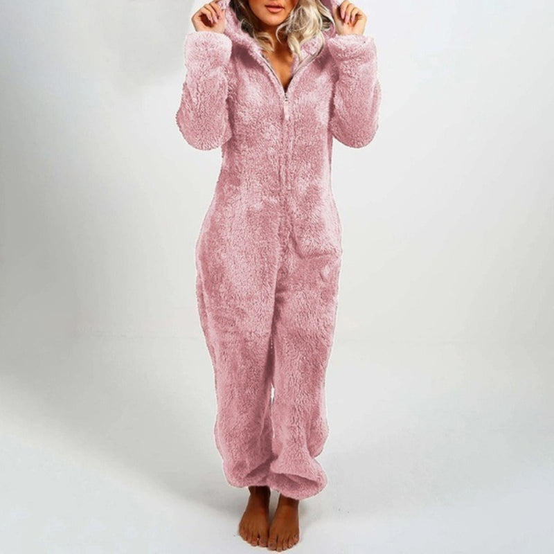Plush Comfy Onesie for Ladies - Harper-Light Pink-S-State of Style