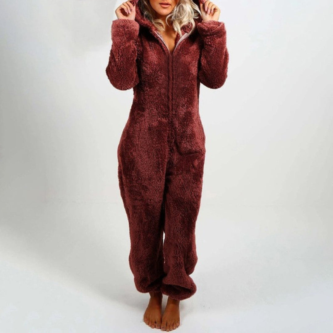 Plush Comfy Onesie for Women - Harper-Burgundy-S-State of Style