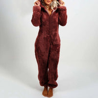 Plush Comfy Onesie for Women - Harper-Burgundy-S-State of Style