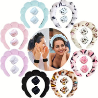 Plush Spa Headband & Wristband Set - Fluffiea-Blue-State of Style