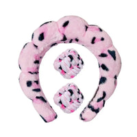 Plush Spa Headband & Wristband Set - Fluffiea-Dalmatian Pink-State of Style