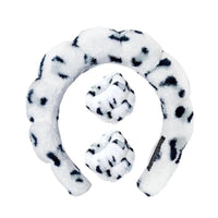 Plush Spa Headband & Wristband Set - Fluffiea-Dalmatian White-State of Style