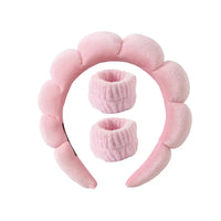 Plush Spa Headband & Wristband Set - Fluffiea-Pink-State of Style