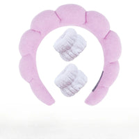 Plush Spa Headband & Wristband Set - Fluffiea-Purple-State of Style