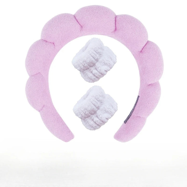 Plush Spa Headband & Wristband Set - Fluffiea-Purple-State of Style