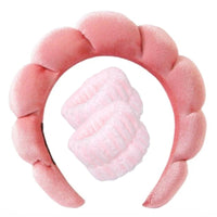Plush Spa Headband & Wristband Set - Fluffiea-Red-State of Style